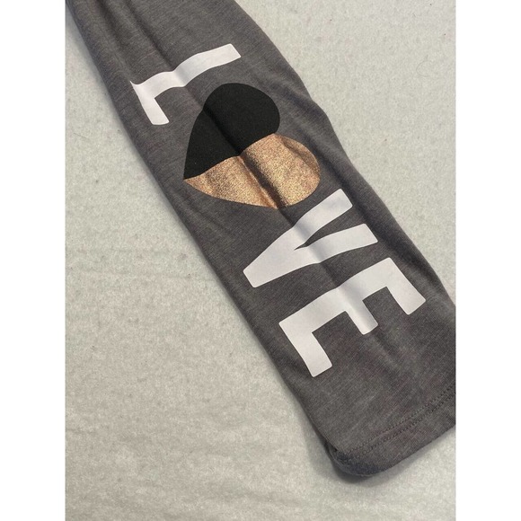 Victoria's Secret Women's Long Sleeve Top Small Gray Glitter Heart Love Pullover - Picture 5 of 8